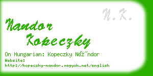 nandor kopeczky business card